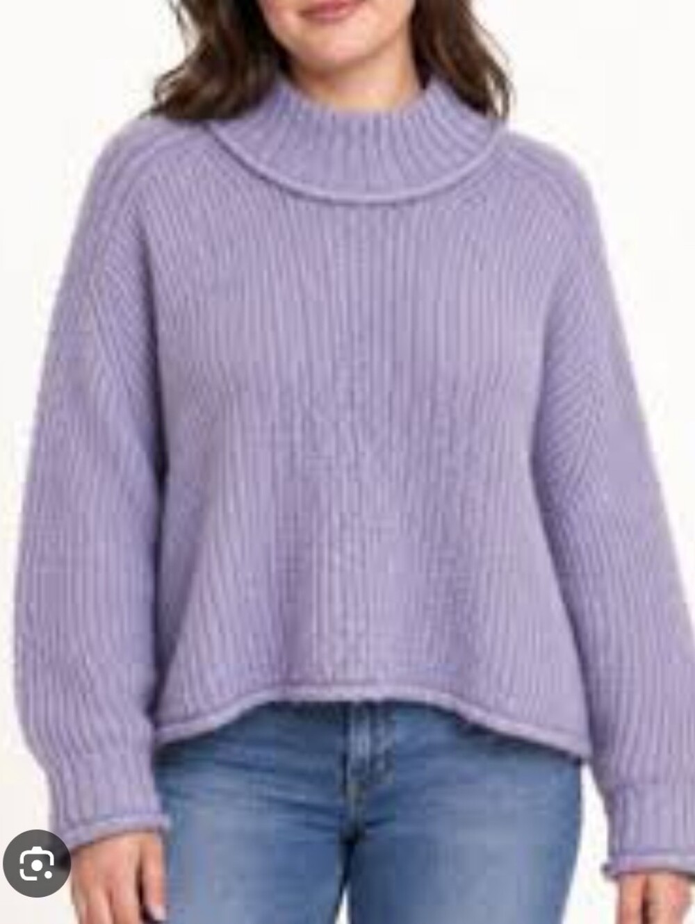 Pilcro Fuzzy Ribbed Mock-Neck Women's Sweater